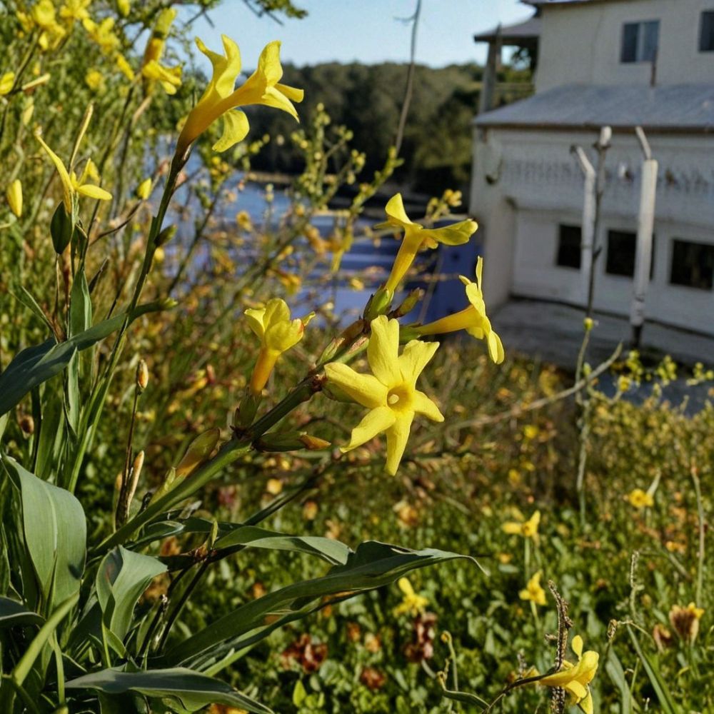 Winter Jasmine Live Plant, Rooted Cutting, Yellow Flowers, Cold Hardy Shrub, Jasminum nudiflorum