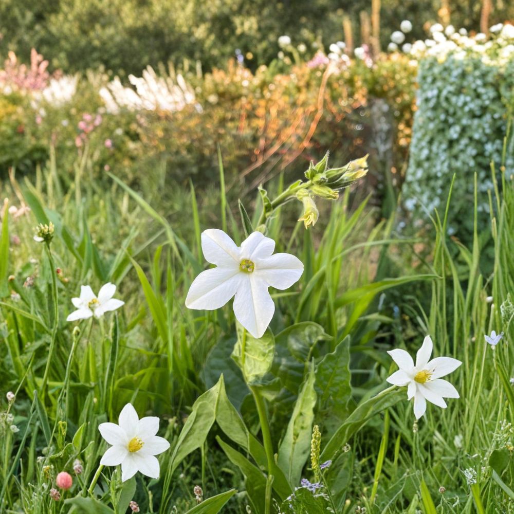 Nicotiana alata Seeds – Organic Jasmine Tobacco Night Fragrant Flowers, Moon Garden, Easy to Grow Annual, 200+ Seeds