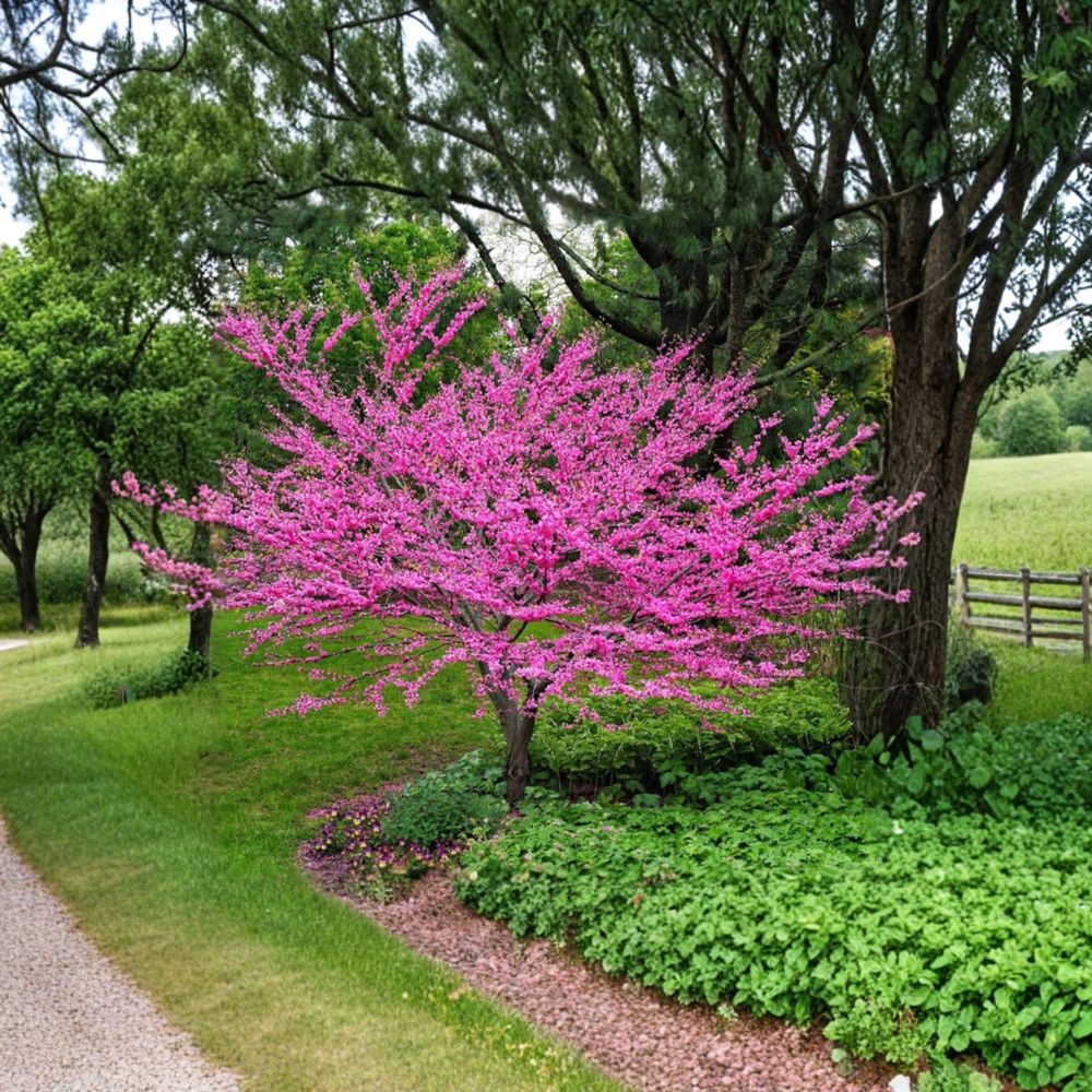 Eastern Redbud Tree Potted Plant – Cercis canadensis Pink Spring Bloom Ornamental Garden Tree