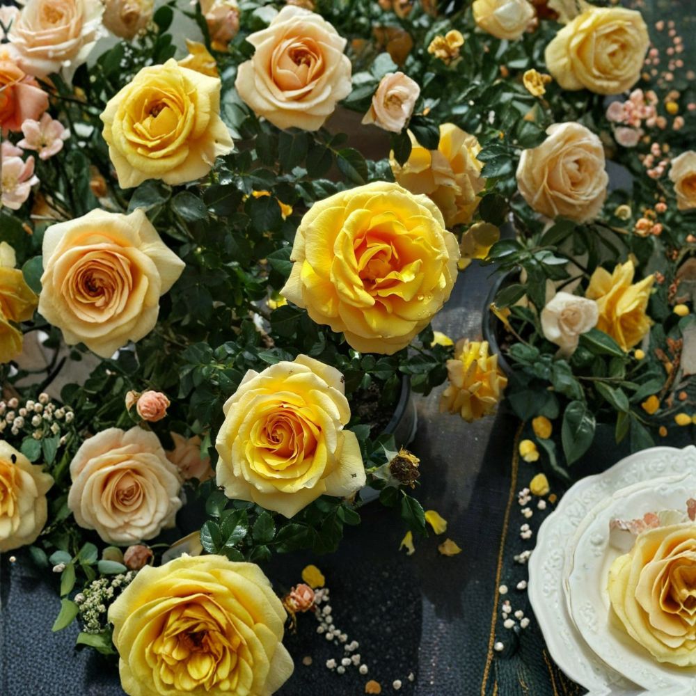 St. Tropez Floribunda Rose – 3 Gallon Live Bush Plant, Vibrant Blooming, Easy Care Flowering Shrub, Rosa