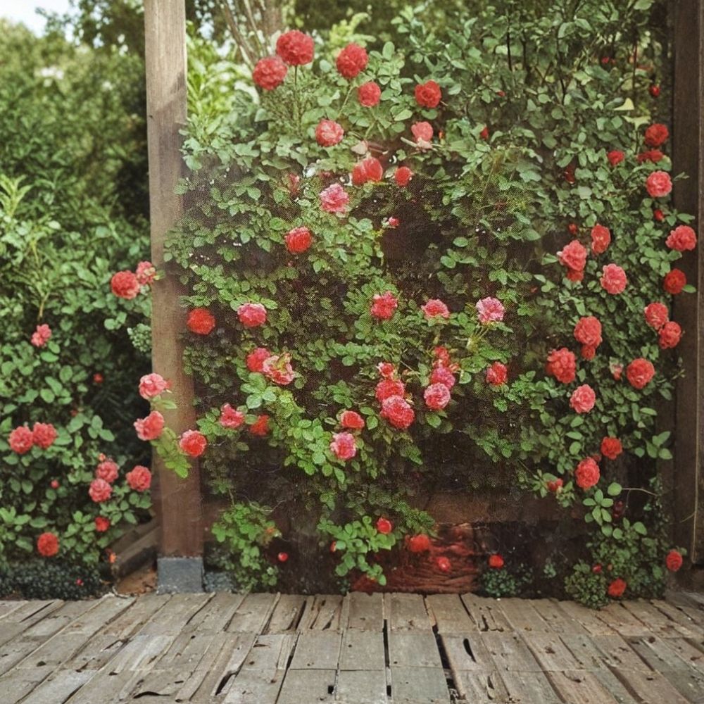 Climbing Rose Plant 1 Gallon Salmon Pink Blooms Rosa 'Climbing America' Garden Trellis Foliage