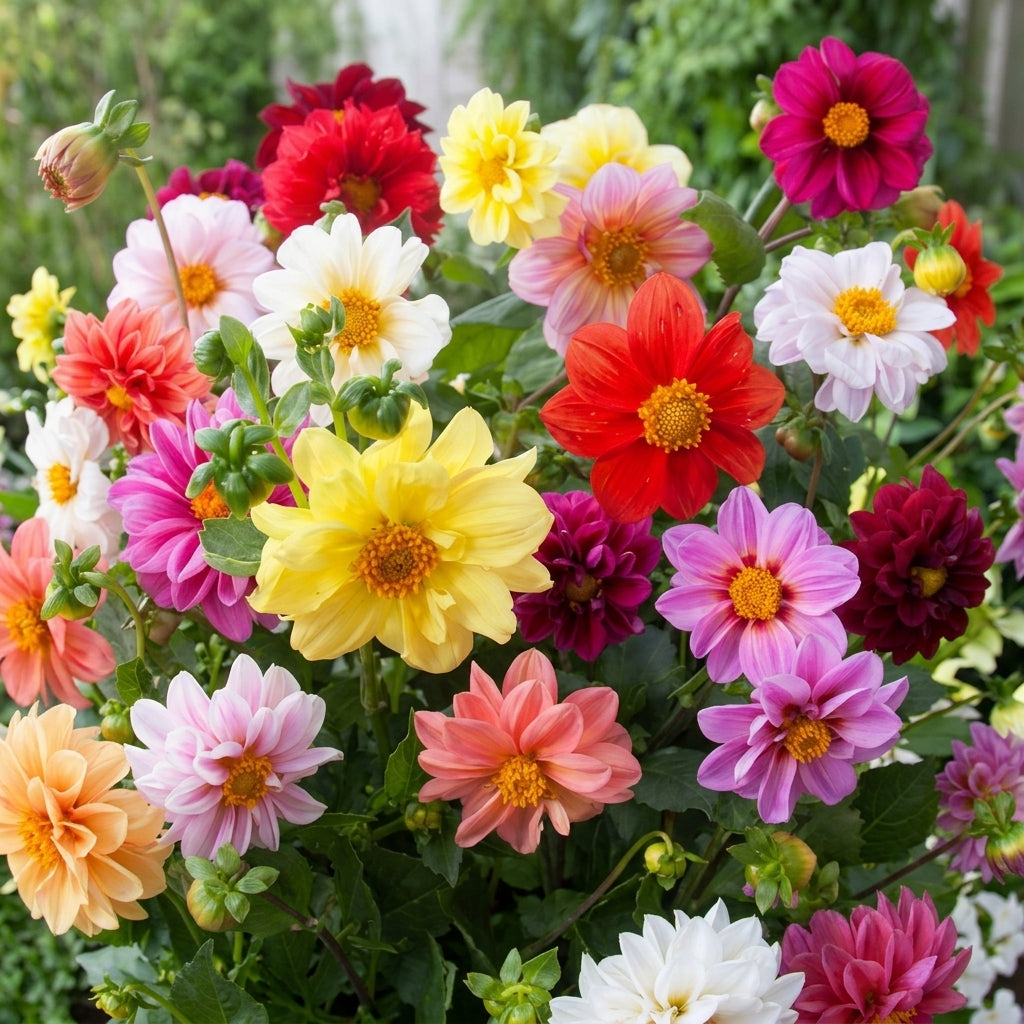 Bedding Dahlia Seeds - Non-GMO, Colorful Blooms, Dahlia pinnata, Garden Flowers, Perennial, Bulk Pack
