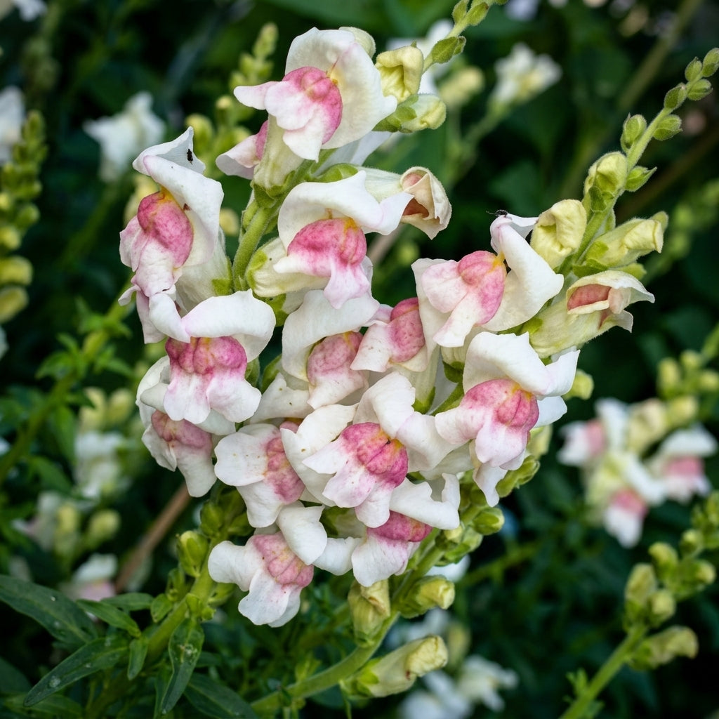 Appleblossom Snapdragon Seeds - Heirloom Non-GMO Antirrhinum majus Garden Flowers, Bi-colored Blooms, Pollinator Attractant