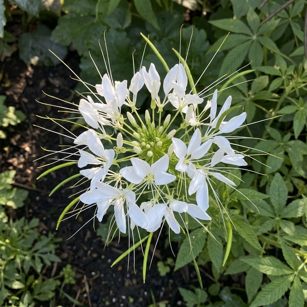 White Queen Cleome Seeds - Non-GMO Flower Seeds for Borders & Containers | Cleome hassleriana
