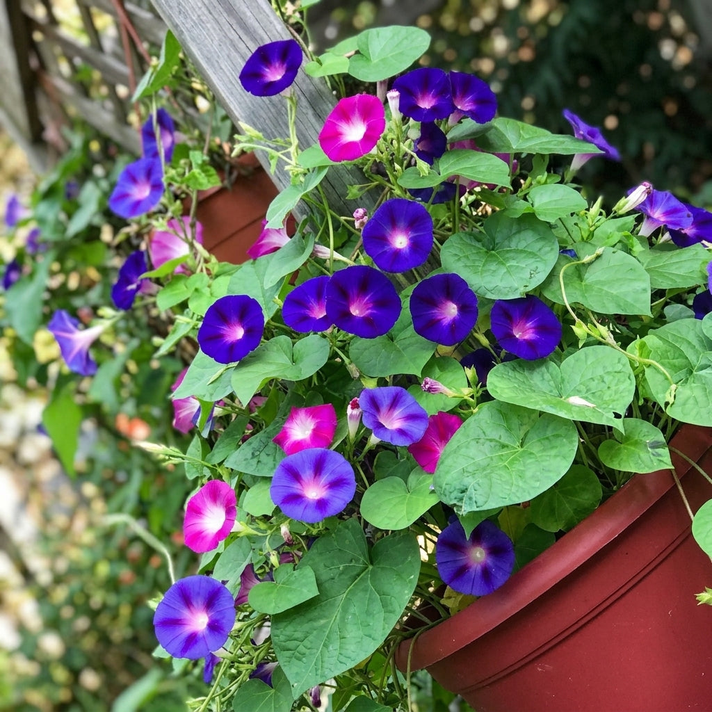 Morning Glory Flower Vine Seeds - Mix, Climbing Vine, Ipomoea purpurea, Fast-Growing Climber for Gardens and Vertical Spaces