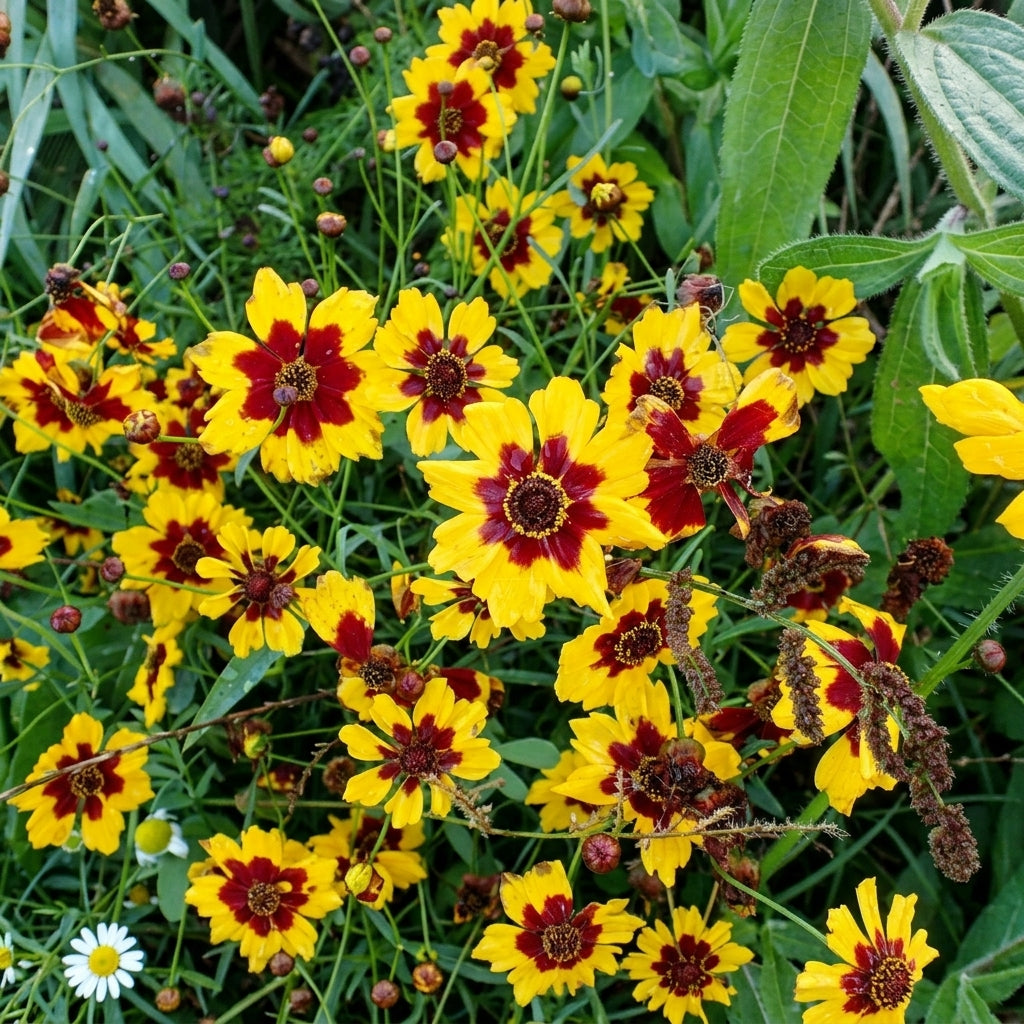 Plains Coreopsis Seeds | Non-GMO Wildflower Variety | Coreopsis tinctoria | Bulk Seed Pack for Gardens & Meadows